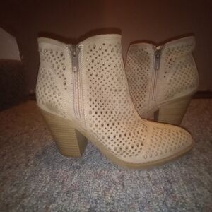 Esprit Tan Perforated Ankle Boots